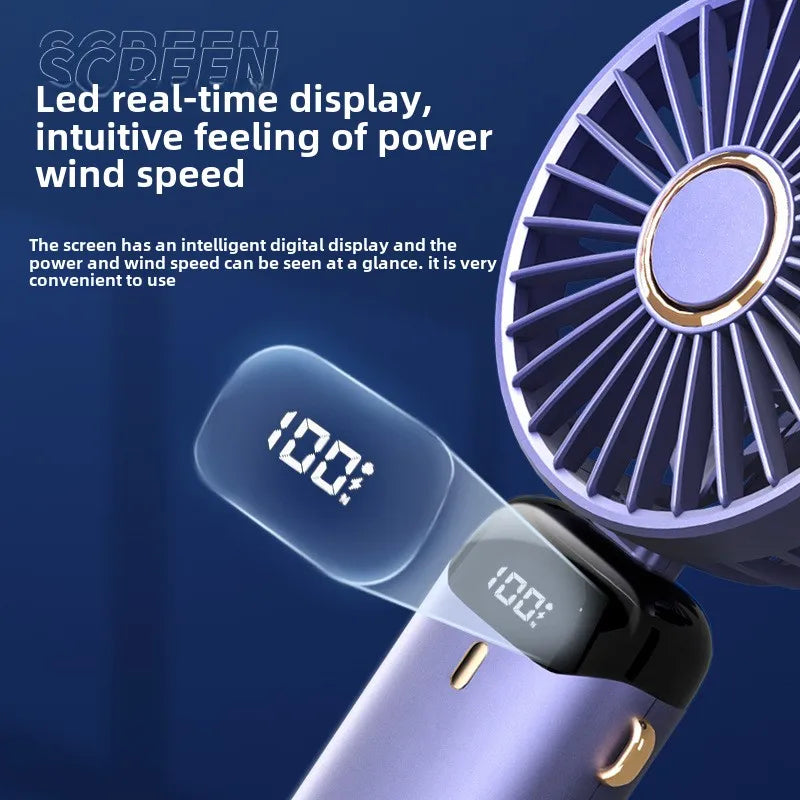 Portable Handheld Fan, Battery Operated Fan with LED Display