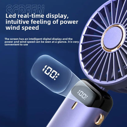 Portable Handheld Fan, Battery Operated Fan with LED Display