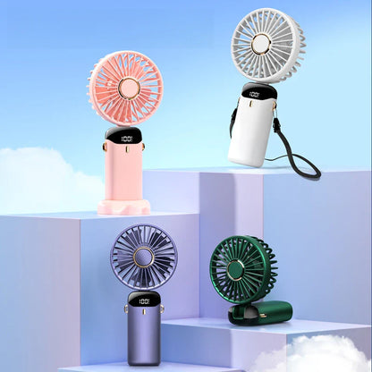 Portable Handheld Fan, Battery Operated Fan with LED Display